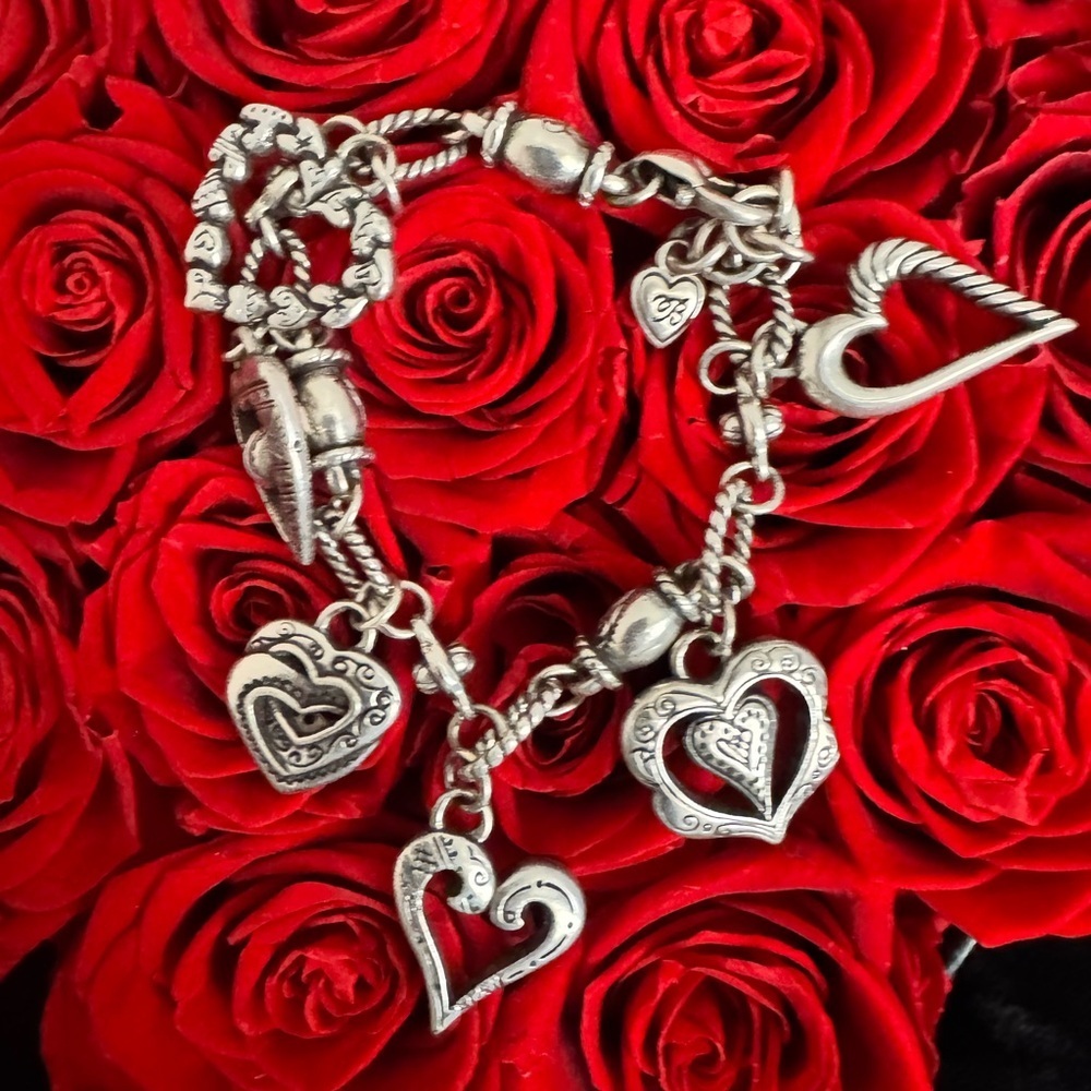 Brighton Silver Heart Charm Bracelet
